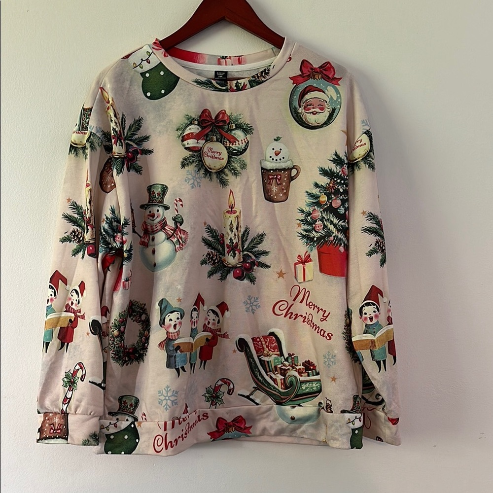 SHEIN Holiday Print Sweatshirt